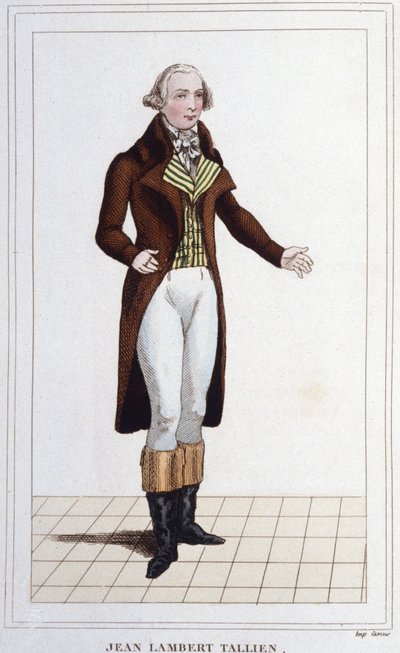 Ritratto di Jean Lambert Tallian. Politico francese (1767-1820) Deputato alla Convenzione Incisione del 1830 da Unknown artist