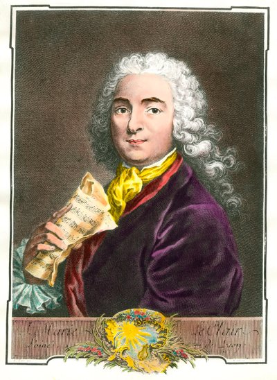 Ritratto di Jean Marie Leclair (1697-1764) musicista, compositore e maestro di balletto della camera del re. Incisione del XVIII secolo. Collezione privata da Unknown artist
