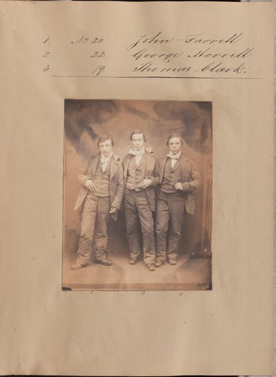 [Ritratto di John Farrell, George Morrell e Thomas Clark]. da Unknown artist