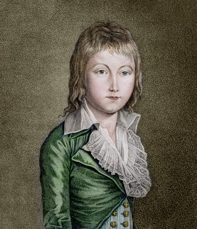 Ritratto di Luigi XVII (1785-1795) il delfino di Francia Litografia da Unknown artist