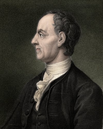Ritratto di Leon (Leonhard) Euler (1707-1783), matematico svizzero - incisione - XIX secolo da Unknown artist