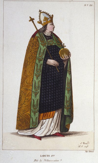 Ritratto di Ludovico I il Pio o il Bonario (778 - 840), Imperatore dell