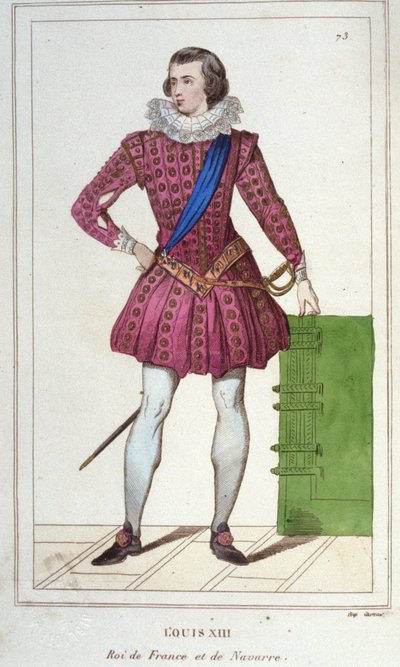 Ritratto di Luigi XIII (1601 - 1643), Re di Francia. Incisione del 1830 da Unknown artist