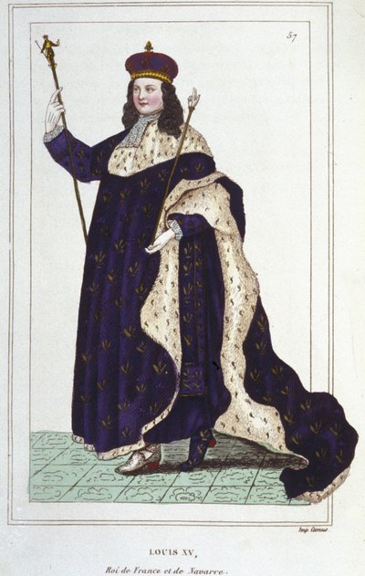Ritratto di Luigi XV (1710 - 1774), Re di Francia. Incisione del 1830 da Unknown artist