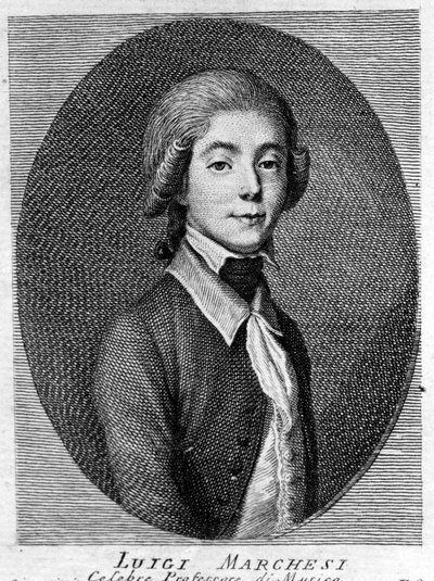 Ritratto di Luigi Marchesi (1754 - 1829) noto anche come Marchesini, castrato italiano. da Unknown artist