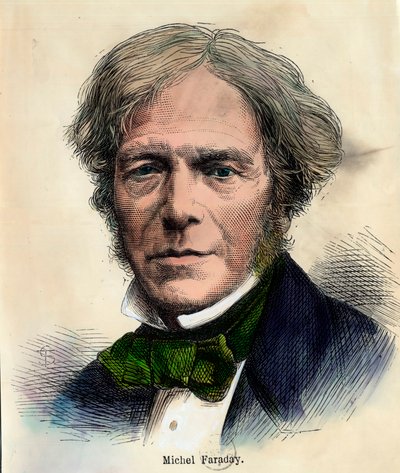 Ritratto di Michel Faraday (1791 - 1867) fisico inglese. Incisione del XIX secolo. Collezione privata. da Unknown artist