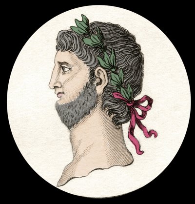 Ritratto di Nerone Claudio Cesare Augusto Germanico (37-68 d.C.), imperatore romano (incisione del XIX secolo) da Unknown artist