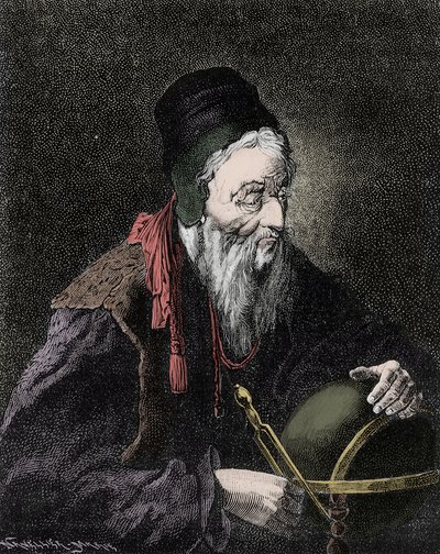 Ritratto di Nostradamus, Michel de Notre Dame (1503-1566) astrologo e medico francese - Incisione del XIX secolo da Unknown artist