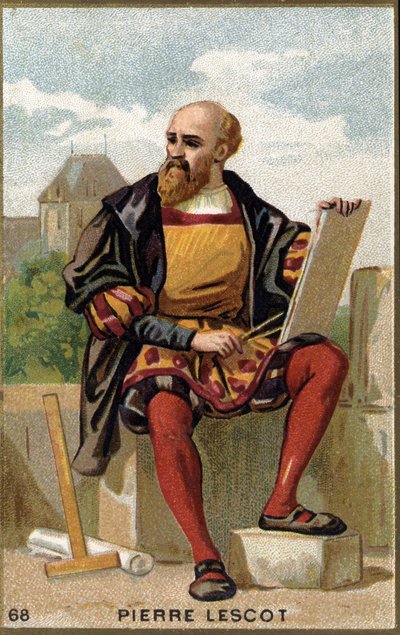 Ritratto di Pierre Lescot (1515 - 1578), architetto e pittore francese (cromolitografia del XIX secolo) da Unknown artist