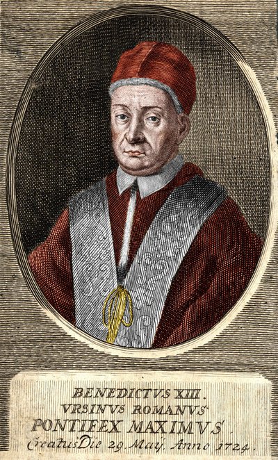Ritratto di Papa Benedetto XIII (Vincenzo Maria Orsini) (1649 - 1730), 243º papa. da Unknown artist