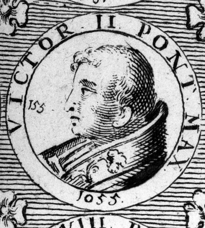 Ritratto di Papa Vittore II (o Vittore 2, morto nel 1057). da Unknown artist