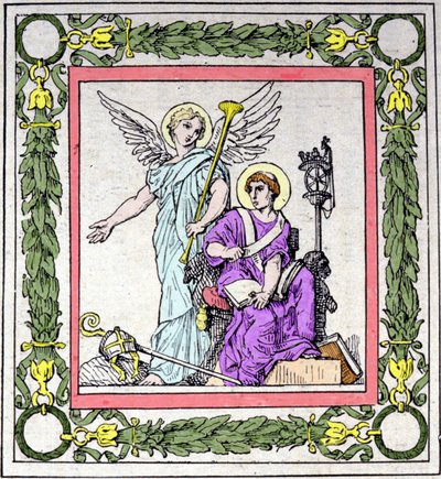 Ritratto di San Gregorio Vescovo di Tours mentre scrive la storia della Francia da Unknown artist