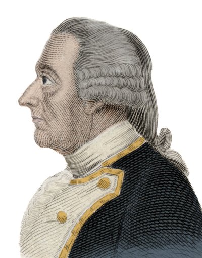 Ritratto di Sir Charles Hardy (1714-1780), ufficiale navale inglese e governatore di Terranova. Incisione del XIX secolo da Unknown artist