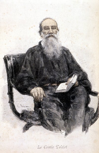 Ritratto di Tolstoj, incisione 1888 da Unknown artist