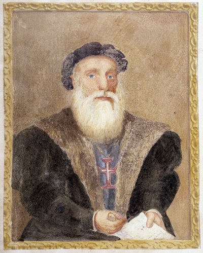 Ritratto di Vasco de Gama - in "La vita del Principe Enrico del Portogallo soprannominato il Navigatore" di Richard Henri Major da Unknown artist