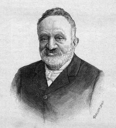 Ritratto di Wilfrid de Fonvielle 1824-1914 giornalista e aeronauta francese - incisione del 1893 da Unknown artist
