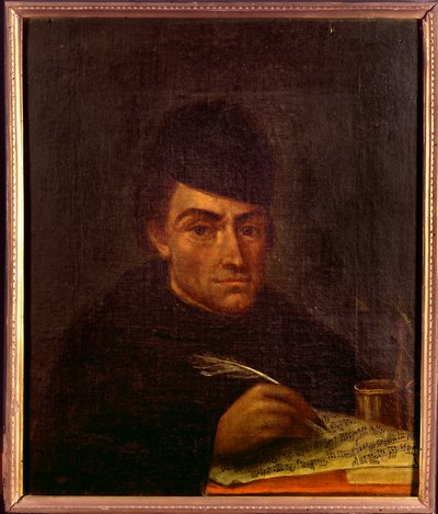 Ritratto di padre Francesco Antonio Calegari, teorico musicale barocco, compositore e sacerdote italiano da Unknown artist
