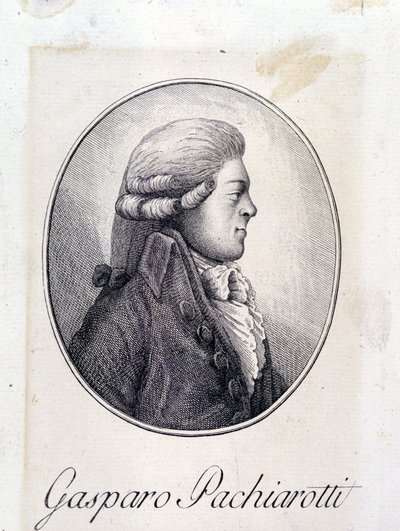 Ritratto del castrato italiano Gasparo Pacchierotti (1740 - 1821). Incisione del XIX secolo. da Unknown artist