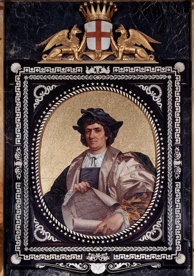 Ritratto del navigatore italiano Cristoforo Colombo (1451-1506) (mosaico) da Unknown artist