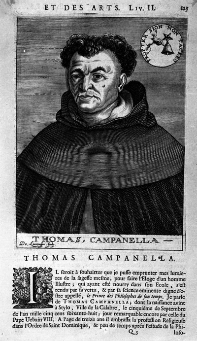 Ritratto del filosofo italiano Tommaso Campanella (1568-1639). Foglio di origine sconosciuta del XVII secolo da Unknown artist