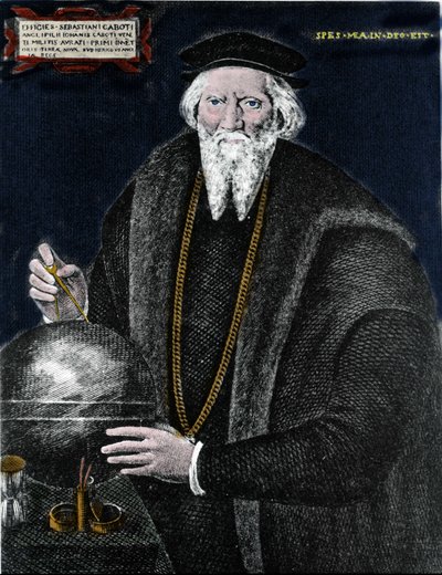 Ritratto del navigatore Sebastiano Caboto, che con suo padre scoprì il Labrador e Terranova (incisione) da Unknown artist