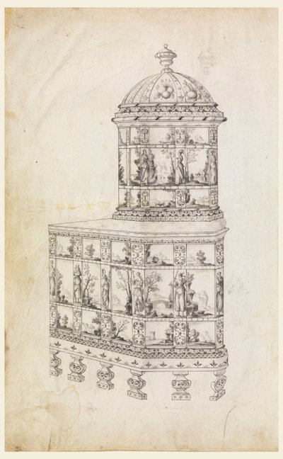 Stufa di piastrelle di ceramica da Unknown artist