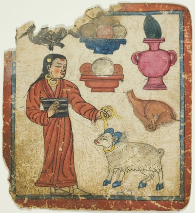 Presentazione delle offerte, da un set di carte iniziatiche (Tsakali) da Unknown artist