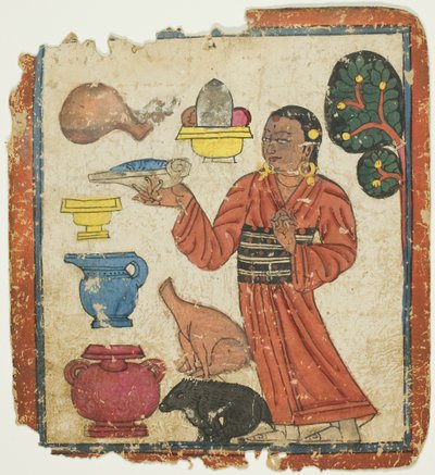 Presentazione delle offerte, da un set di carte iniziatiche (Tsakali) da Unknown artist