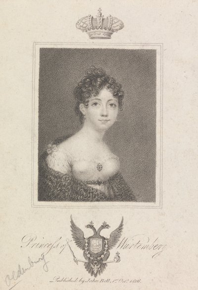 Principessa di Wurtemberg da Unknown artist