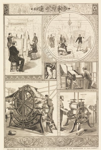 Processi di produzione della carta da parati da Unknown artist