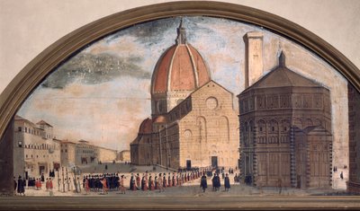 Processione sulla piazza del Duomo di Santa Maria del Fiore, Firenze da Unknown artist