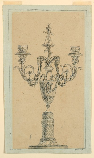 Progetto per un candelabro da Unknown artist