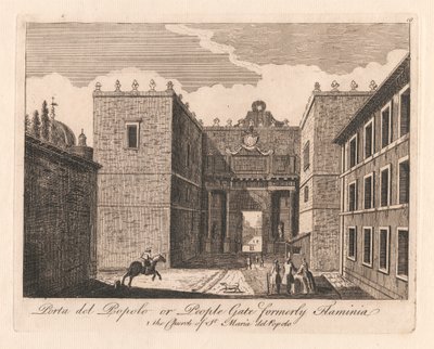 Porta del Popolo o Porta Flaminia: 1. la Chiesa di Santa Maria del Popolo da Unknown artist