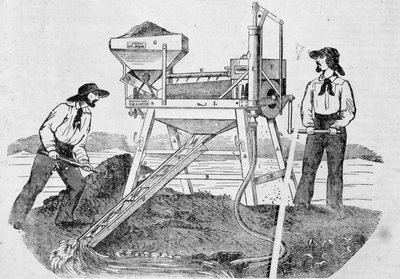 Pub "The Fortune, Company of the Gold Mines of California": immagine che raffigura due cercatori d