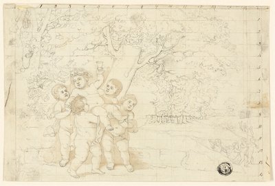 Putti che portano il giovane Bacco da Unknown artist