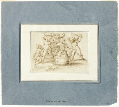 Putti che fanno il vino da Unknown artist