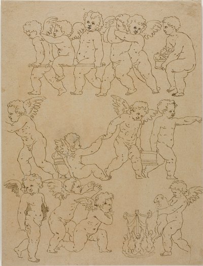 Putti che svolgono compiti da Unknown artist