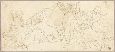 Putti che Giocano con Cervo e Cane da Unknown artist