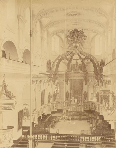 Québec, interno della cattedrale da Unknown artist