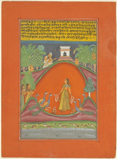 Ragini Kakubha, pagina da un set di ragamala di Jaipur da Unknown artist
