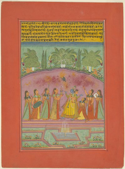Ragini Vasanta, pagina di un set di ragamala di Jaipur da Unknown artist