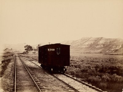 [vagone ferroviario sui binari] da Unknown artist