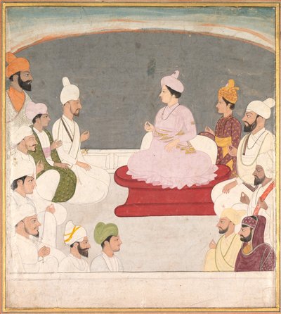 Raja Sansar Chand di Kangra e cortigiani da Unknown artist