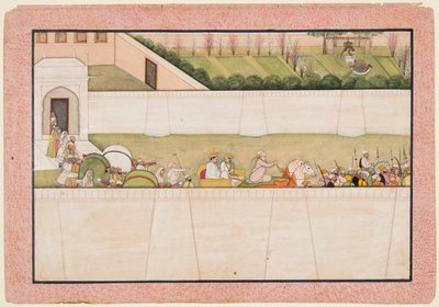 I fratelli di Rama, Bharata e Shatrughna, partono da Ayodhya per trovare Rama e Lakshmana nella foresta per informarli della morte del loro padre Dasharatha da Unknown artist