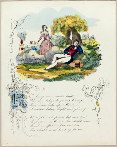 Reclinato su un poggio di rose (San Valentino) da Unknown artist