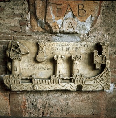 Rilievo che rappresenta il porto di Pisa (XIII secolo) da Unknown artist