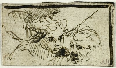 Sacrificio di Isacco di Rembrandt - Teste di Abramo e di angelo da Unknown artist