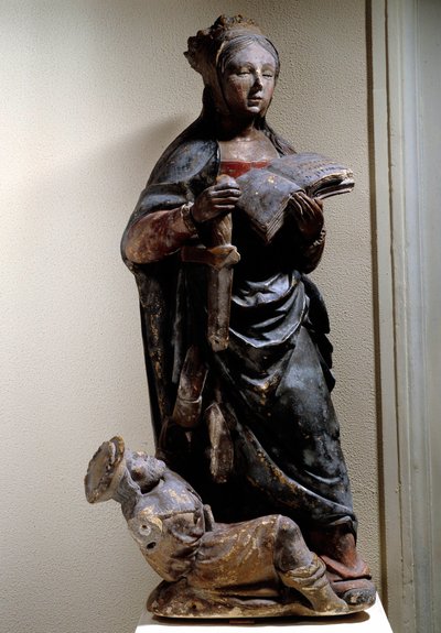 Rappresentazione di Santa Caterina da Siena. Scultura in pietra policroma. XV secolo. Compiegne, Museo Vivenel da Unknown artist