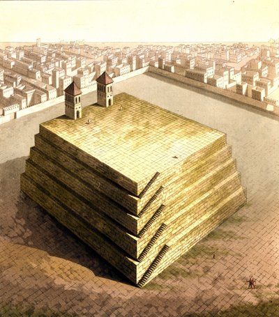 Rappresentazione di Tenochtitlan, ex capitale azteca abbattuta da Hernan Cortes nel 1521. Disegno. XVIII secolo da Unknown artist