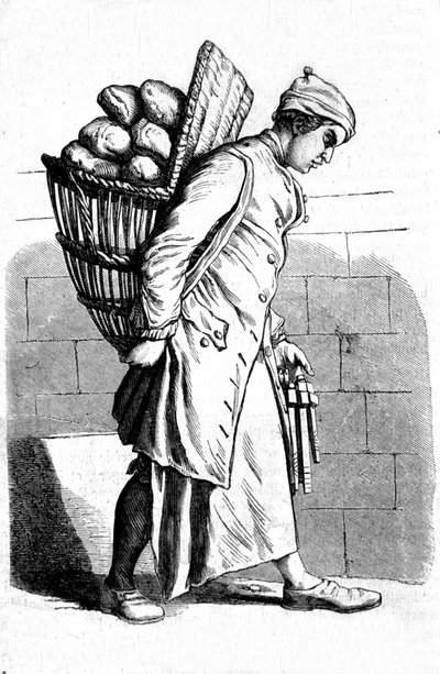 Rappresentazione di un fornaio. Incisione del XVIII secolo. da Unknown artist